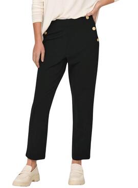 Pantalones Only Cally Botones Negro Para Mujer