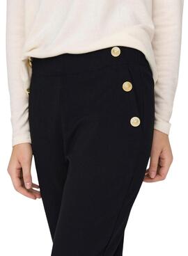 Pantalones Only Cally Botones Negro Para Mujer