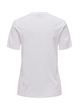 Camiseta Only Kita Coffe Blanco Para Mujer