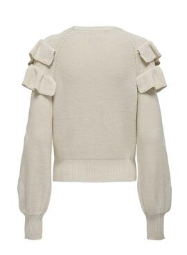 Jersey Only Rillo Volantes Beige Para Mujer