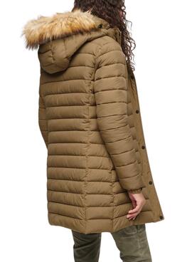 Chaqueta Superdry Fuji Hooded Mid Marrón Mujer