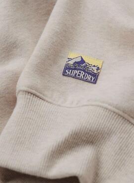 Sudadera Superdry Travel Postcard Gris Mujer