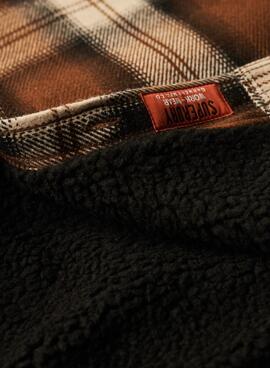 Sobrecamisa Superdry Miller Cuadros Marrón Hombre