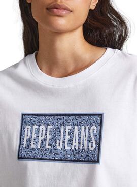 Camiseta Pepe Jeans Cat Blanca para Mujer