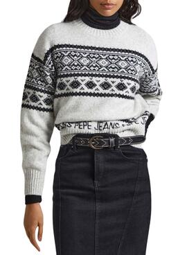 Jersey Pepe Jeans Elodie Blanco Jacquard Mujer