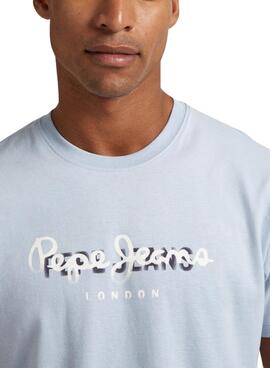 Camiseta Pepe Jeans Keegan Celeste para Hombre
