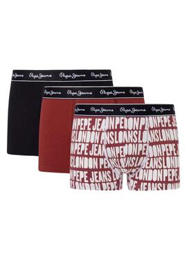 Pack 3 Bóxers Pepe Jeans Allover Granate Hombre