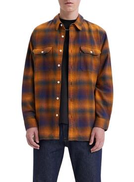 Camisa Levis Jackson Worker Cuadros Naranja Hombre