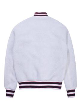 Bomber Tommy Jeans Teddy Blanco Hombre