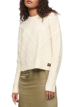 Jersey Superdry Chunky Cable Beige Para Mujer