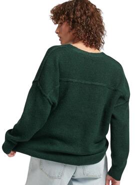 Jersey Superdry V Neck Oversized Verde Mujer