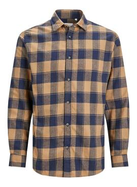 Camisa Jack and Jones Buffalo Cuadros Camel Hombre