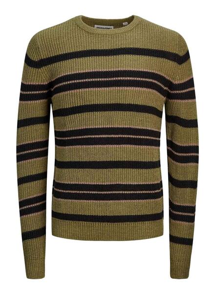 Jersey de punto para hombre verde Jack and Jones