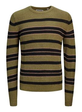 Jersey Jack and Jones Twist Rayas Verde Hombre