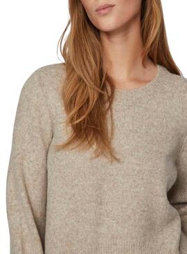 Jersey Vila Vijaney de Punto Beige Para Mujer