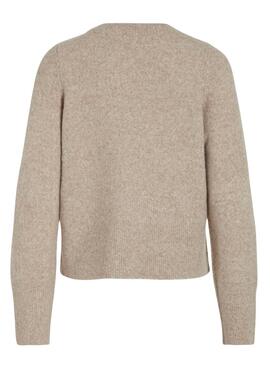 Jersey Vila Vijaney de Punto Beige Para Mujer