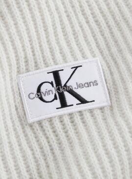 Vestido Calvin Klein Label Collar Beige Para Mujer