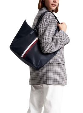 Bolso Tommy Hilfiger Poppy Tote Corp Marino Mujer