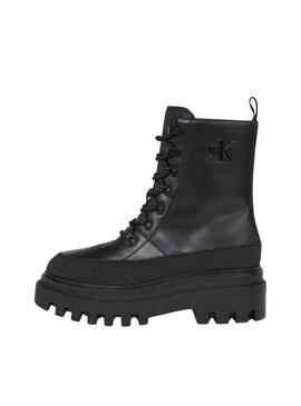 Botas Calvin Klein Flatform Lace Up Negro Mujer