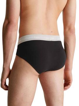 Pack 3 Calzoncillos Calvin Klein Hip Brief Negro