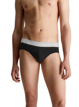 Pack 3 Calzoncillos Calvin Klein Hip Brief Negro