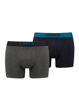 Pack 2 Calzoncillos Levis Solid Boxer Gris Hombre