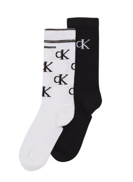 Pack 2 Calcetines Calvin Klein Scattered Logo