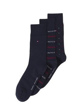 Pack 3 Calcetines Tommy Hilfiger Giftbox Marino