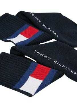 Calcetines Tommy Hilfiger TH Flag Marino Unisex 