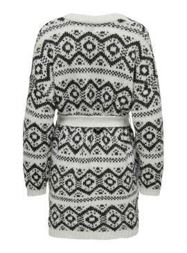 Cardigan Only Carin Life Blanco Negro Mujer