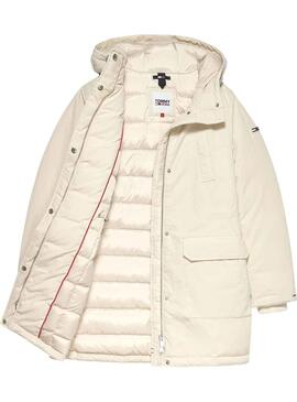 Chaqueta Tommy Jeans Technical Down Beige Mujer