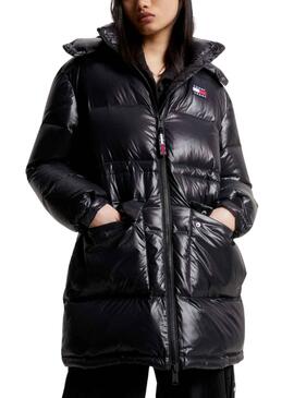 Chaqueta Tommy Jeans Midi Alaska Negro Mujer