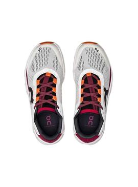 Zapatillas On Cloudmonster Blanco y Fucsia
