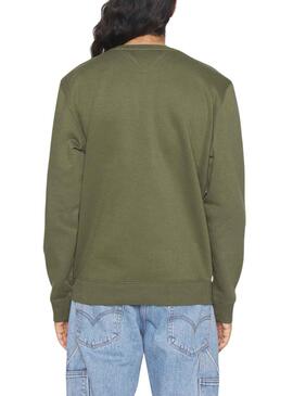 Sudadera Tommy Jeans Regular Fleece Verde Hombre