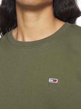 Sudadera Tommy Jeans Regular Fleece Verde Hombre