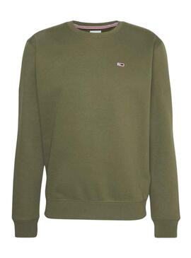 Sudadera Tommy Jeans Regular Fleece Verde Hombre