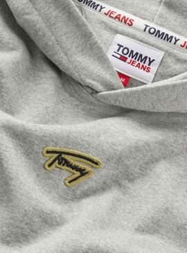 Sudadera Tommy Jeans Relaxed Signature Gris Hombre