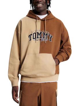 Sudadera Tommy Jeans Relaxed Varsity Beige Hombre