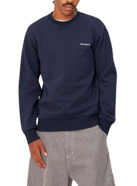 Sudadera Carhartt Script Emboidery Marino Hombre