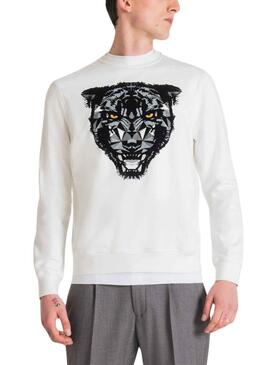 Sudadera Antony Morato Tigre Blanco Para Hombre