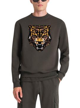 Sudadera Antony Morato Tigre Verde Militar Hombre
