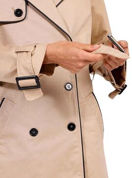 Gabardina Naf Naf Beige para Mujer