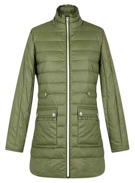 Plumifero Naf Naf Acolchado Verde para Mujer