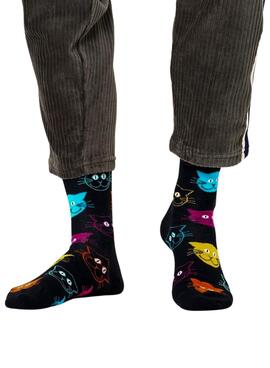 Calcetines Happy Socks Cat Negros Hombre y Mujer