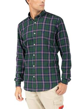 Camisa El Pulpo Cuadros Verde Botella para Hombre