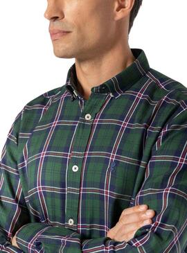 Camisa El Pulpo Cuadros Verde Botella para Hombre