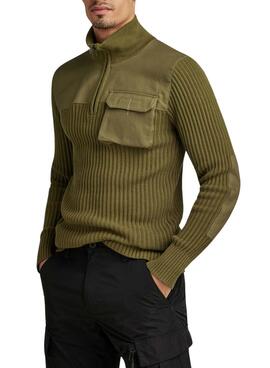 Jersey G-Star Army Zip Up Verde para Hombre