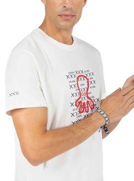 Camiseta El Pulpo Emblem Blanca para Hombre