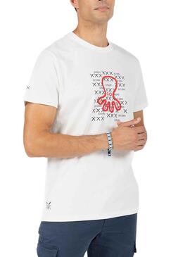 Camiseta El Pulpo Emblem Blanca para Hombre