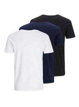 Pack 3 Camisetas Jack and Jones Logo Multi Hombre